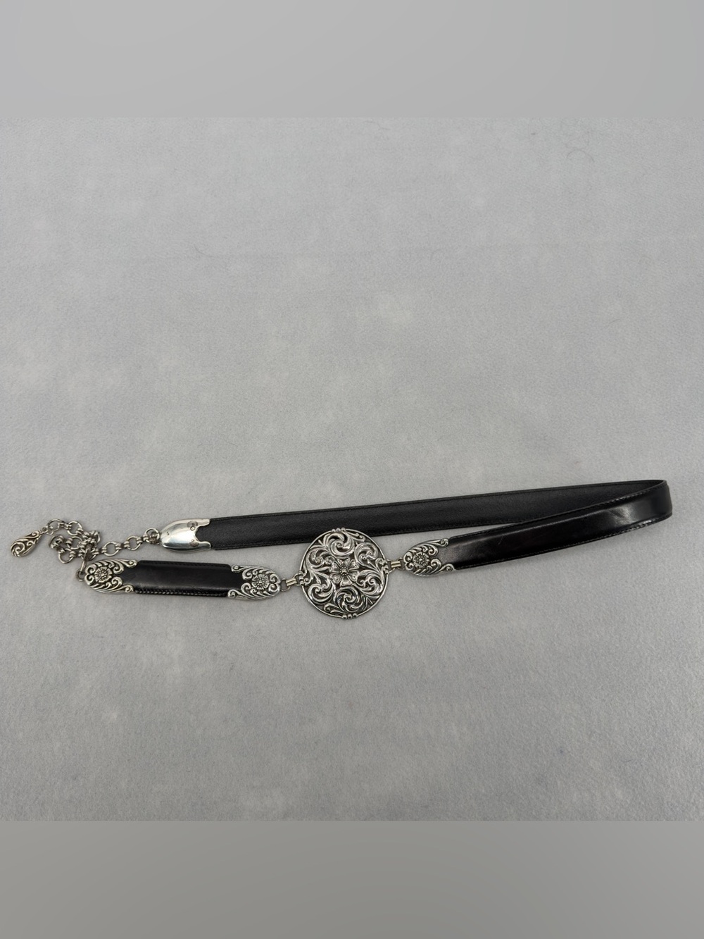 Brighton Vintage 49053 Black Leather Chain Belt